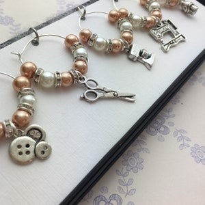 Craft themed wine charms image 5