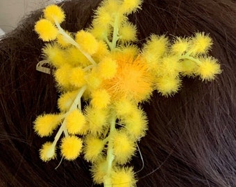 ミモザヘアクリップ - Etsy 日本