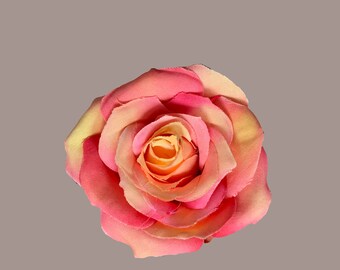 Orange,gold, pink silk garden rose