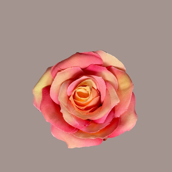 Orange,gold, pink silk garden rose
