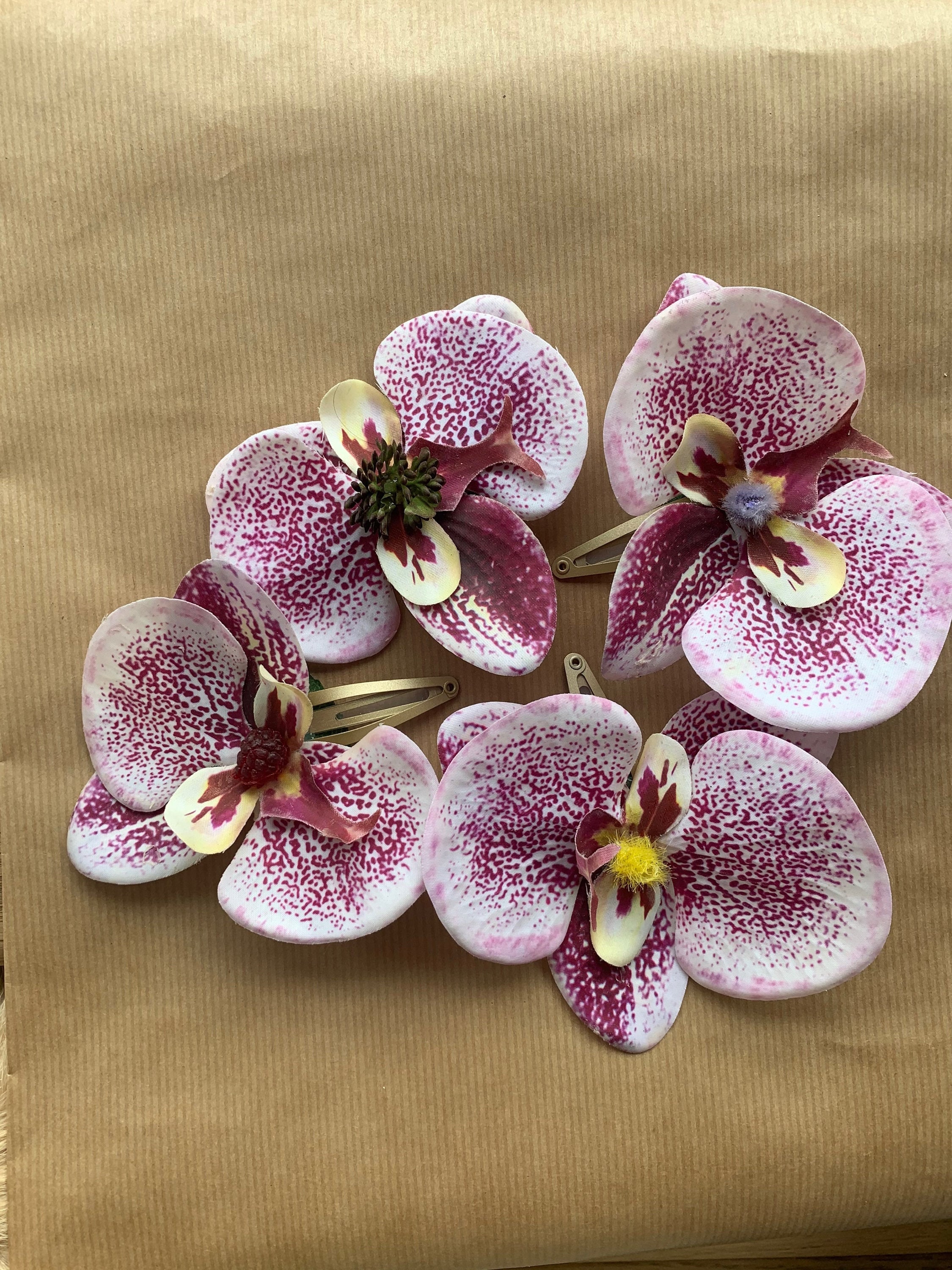 Orchid Hair Clip medium Phalaenopsis with different details Etsy