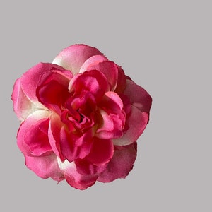 Barrette rose, rose des jardins faite main en soie !