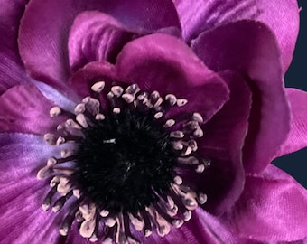 Purple/burgundy Silk Anemone