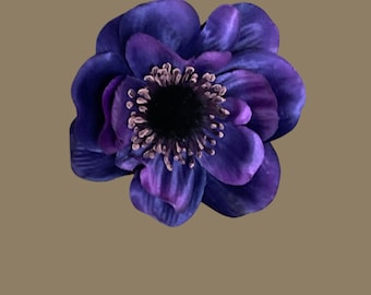 Blue Anemone hair accessory/brooch