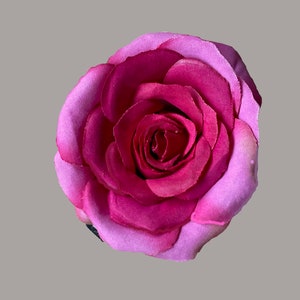 Barrette rose/corsage petit format rose foncé