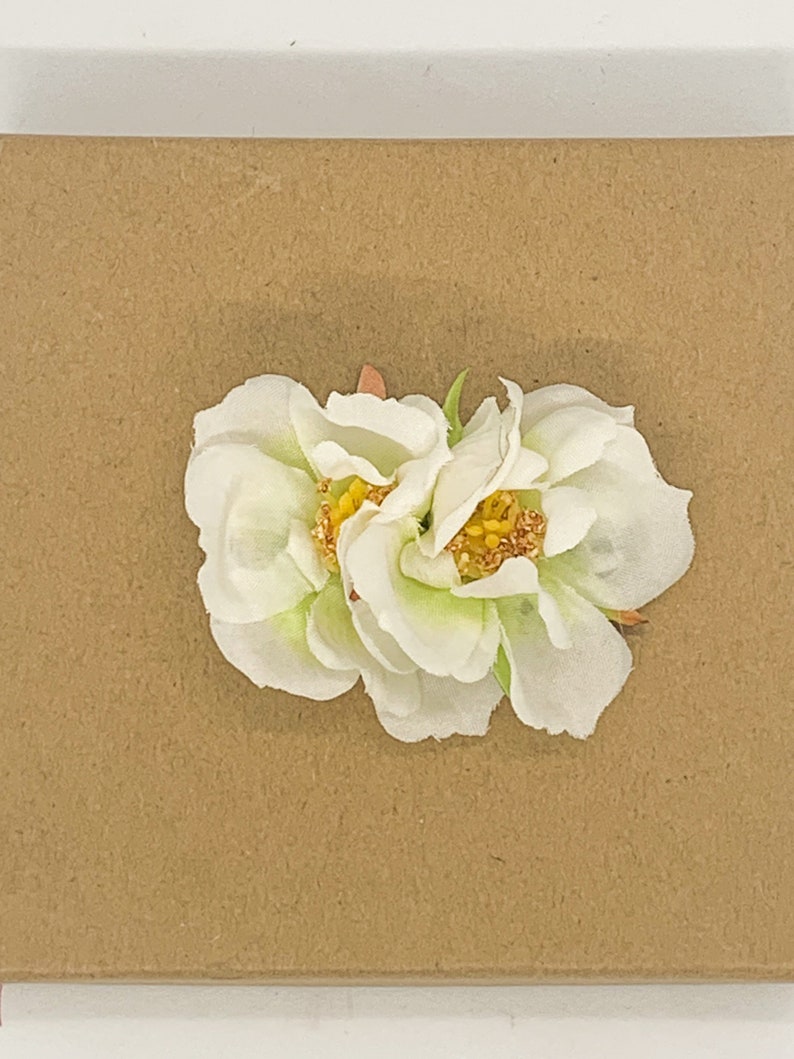 Double Dog Rose Rose hair Clip handmade in silk
