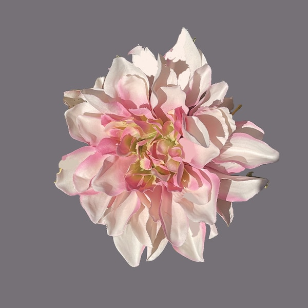 Grote roze Dahlia haarclip/corsage/broche