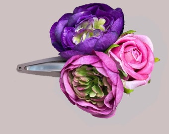 Purple flower Hair Clip