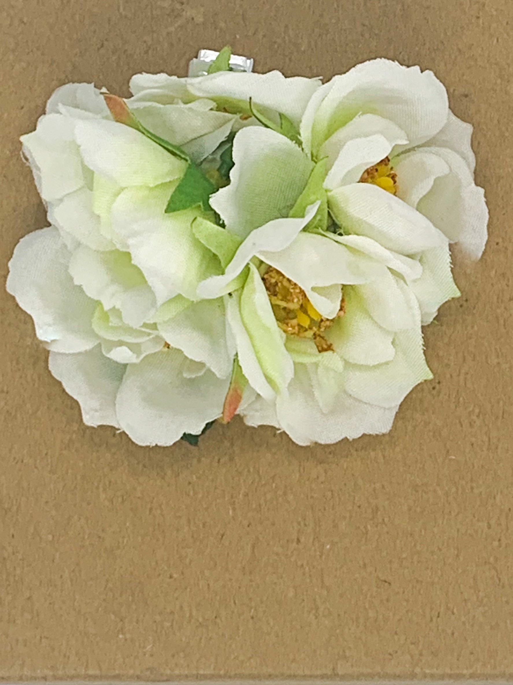 Candlelight Ivory Silk Wild Rose Hair Clip Rose Hair Clip, Handmade in Cream Silk ! Wild Roses - Etsy main image 4