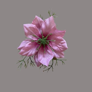 Pink Flower Hair clip, pink Nigella