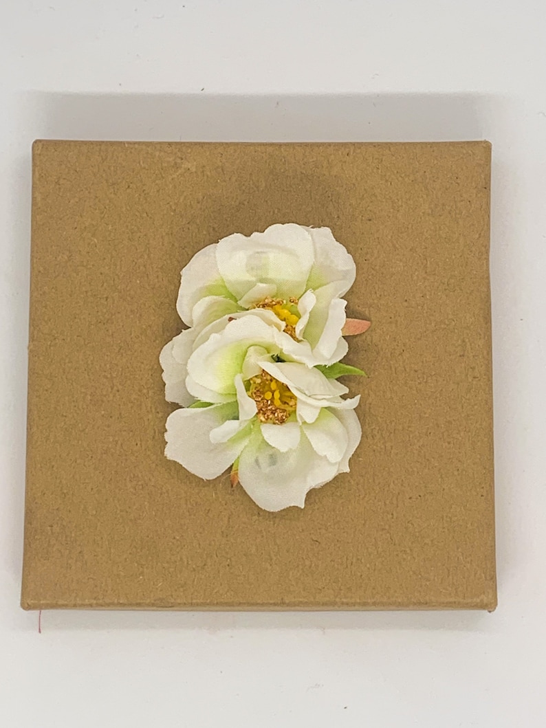 Double Dog Rose Rose hair Clip handmade in silk