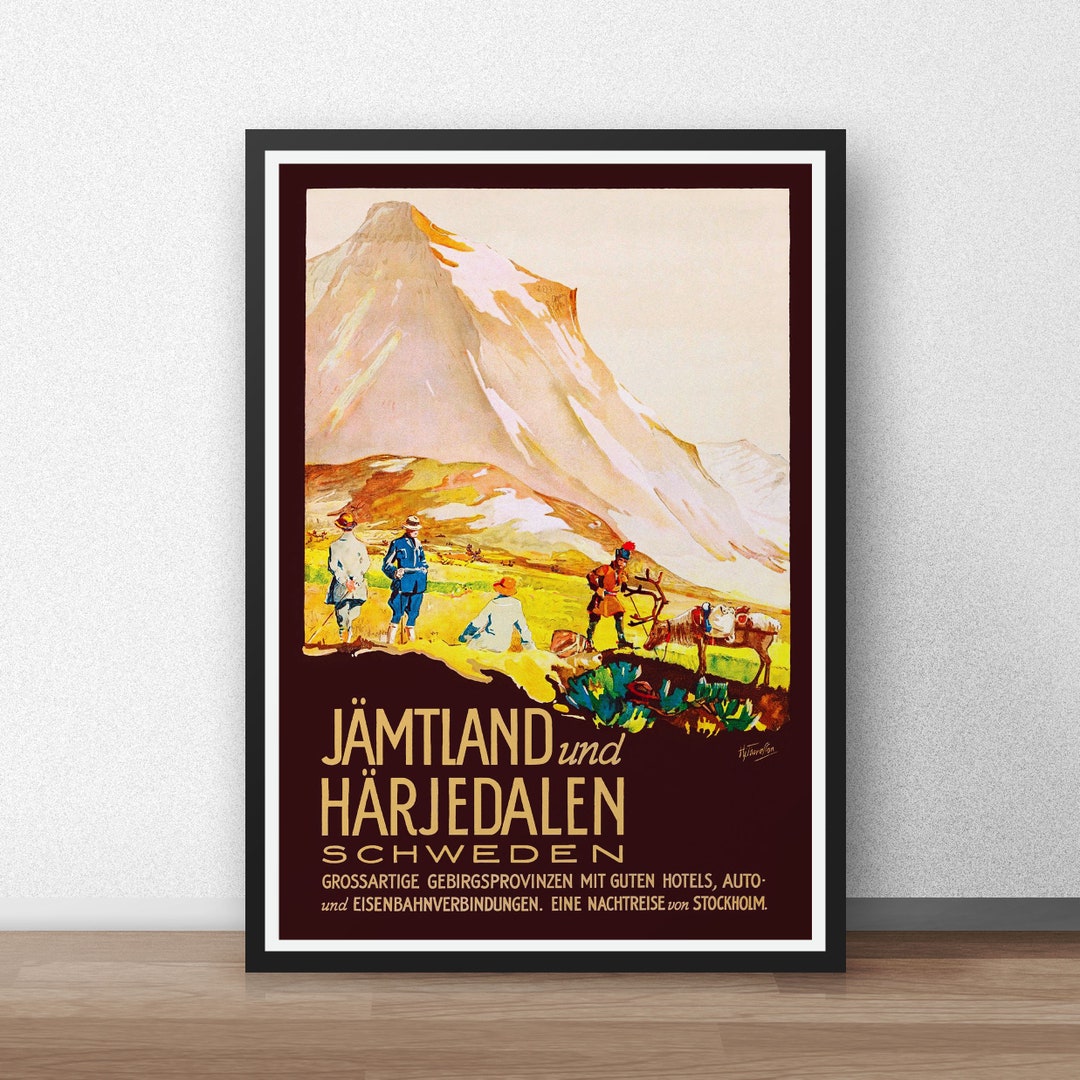 Swedish Vintage Travel Poster Jämtland and Härjedalen Poster Etsy