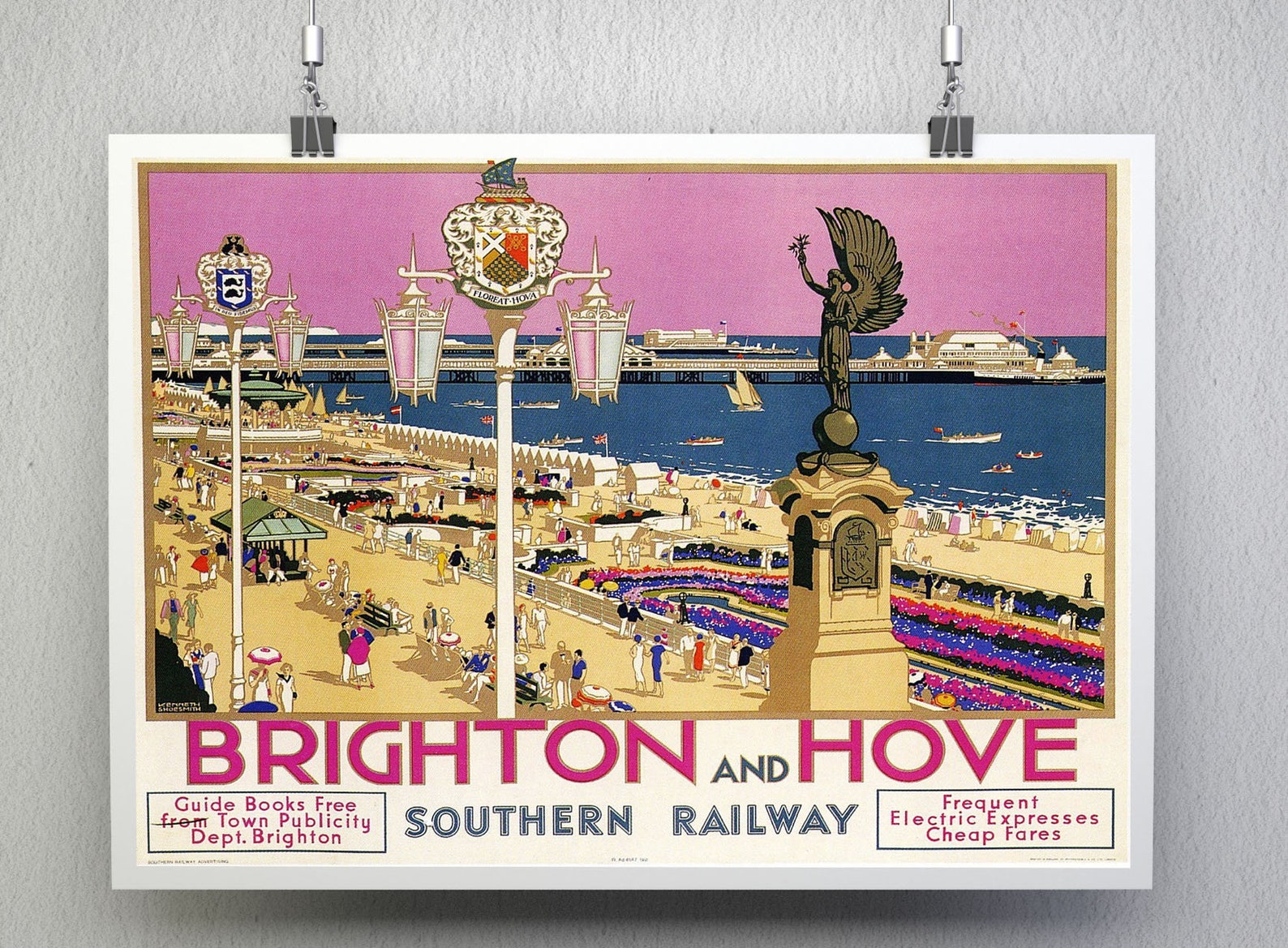 Brighton Poster / Brighton Print / Travel Poster / Vintage Etsy