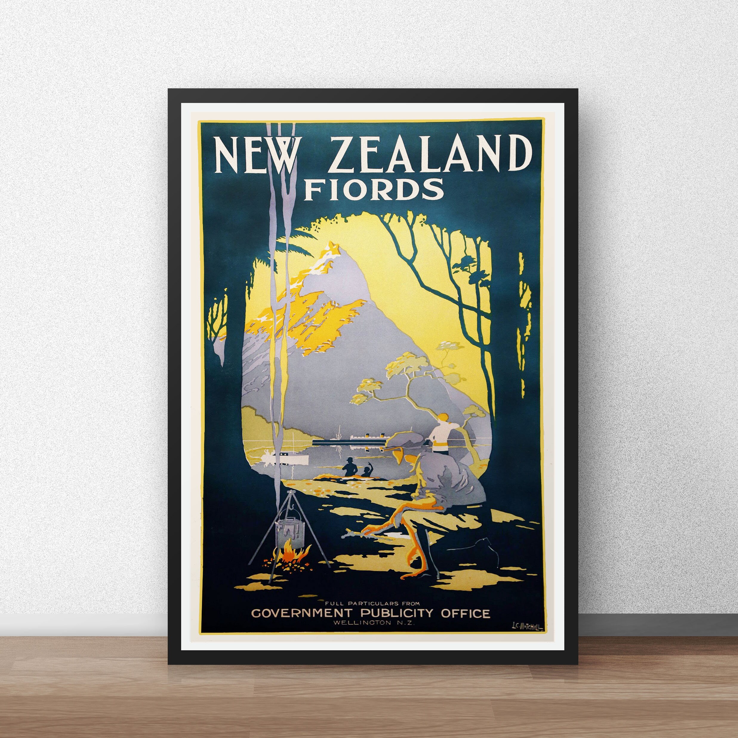 New Zealand Poster / New Zealand Print / New Zealand Fjords / Etsy UK