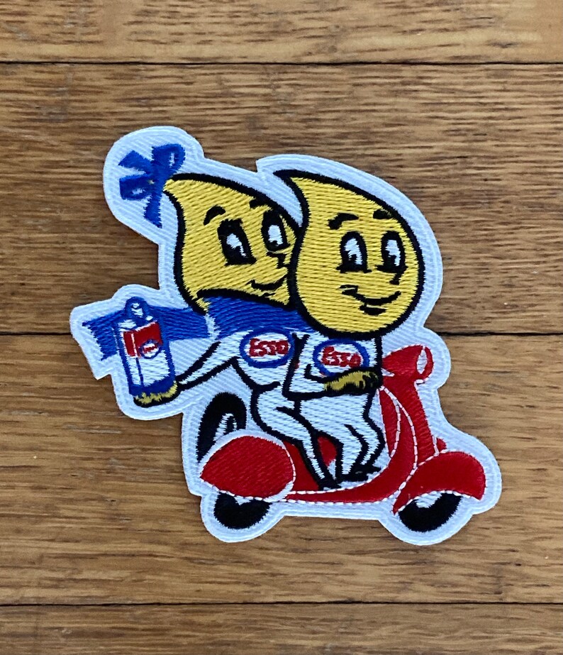Esso Drip Boy and Girl on a Scooter Sew On Fabric PATCH Etsy