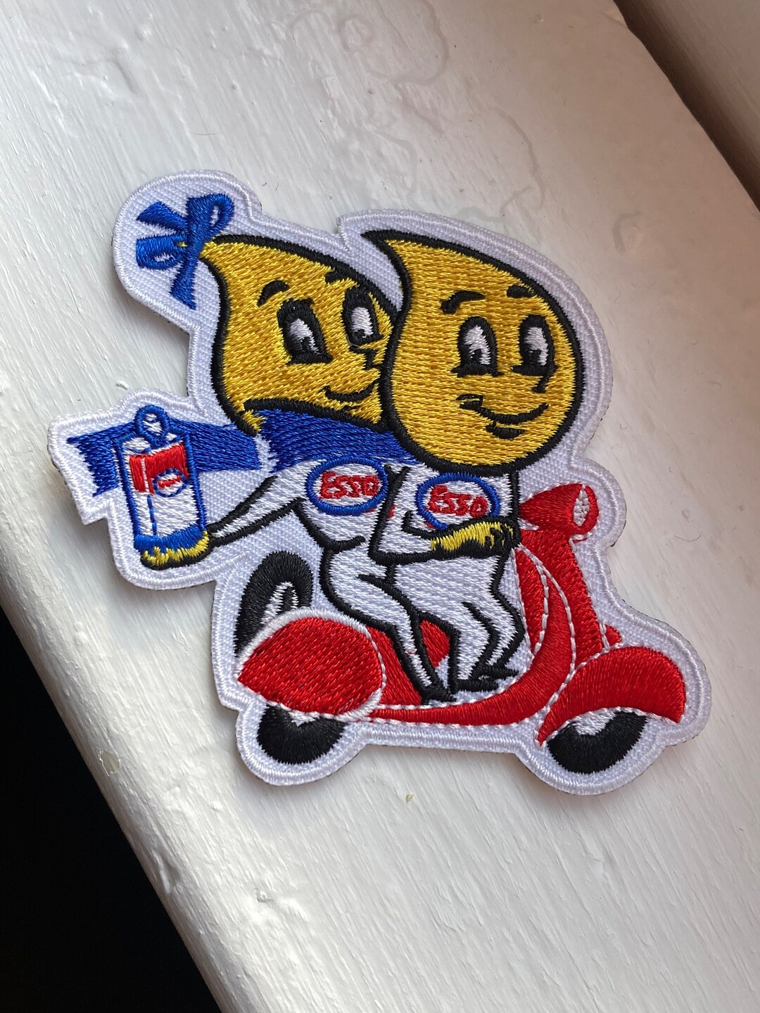 Esso Drip Boy and Girl on a Scooter Sew On Fabric PATCH Etsy