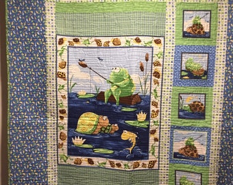 Fishing Frogs and Turtles Quilt