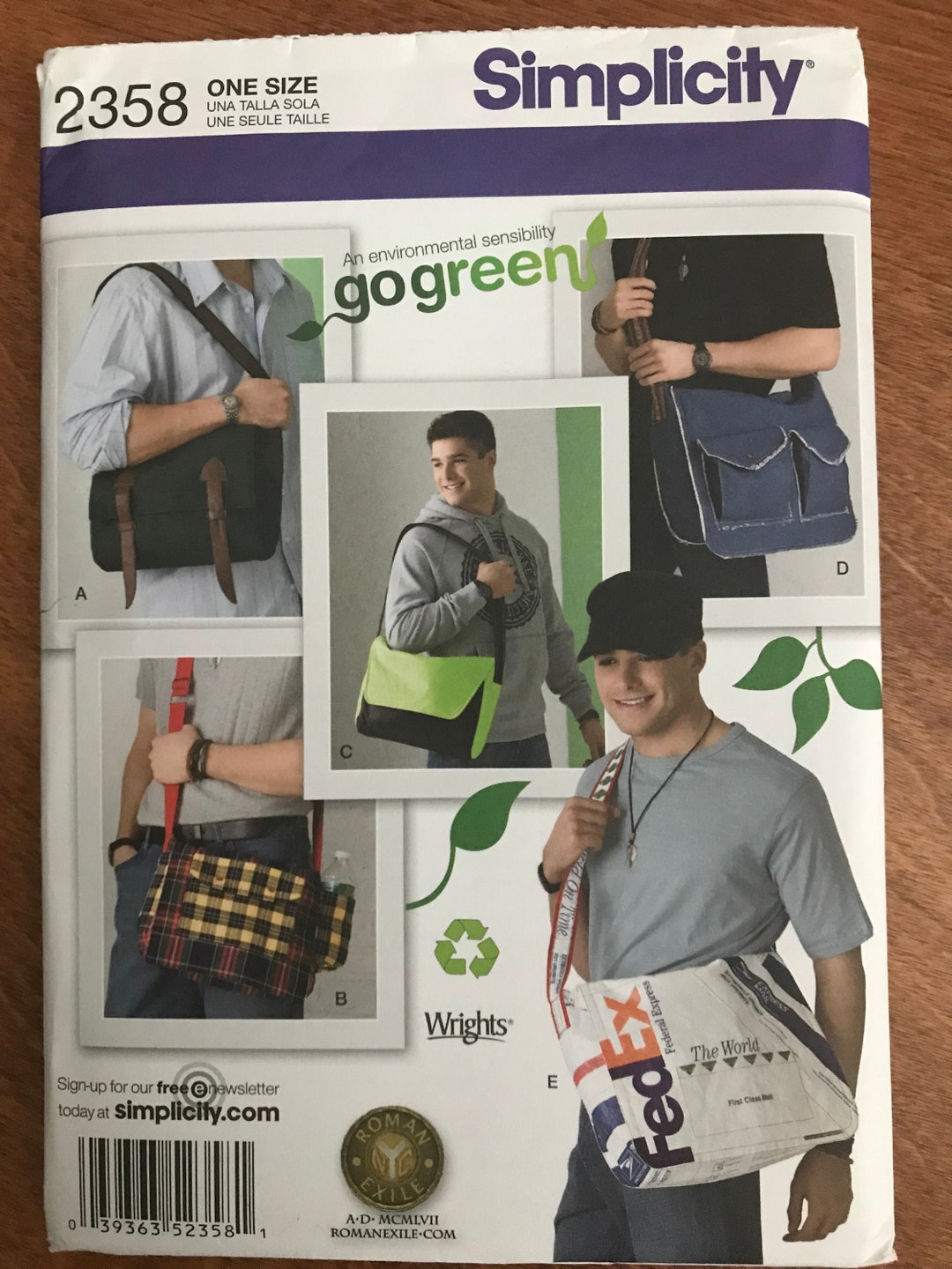 Simplicity 2358 Messenger Bag Pattern Etsy