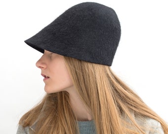 lightweight cap, stylish designer fashion, trend 2019, elegant cap with peak, new style, felt, womens hat, cap, black hat, extravagant, Nush