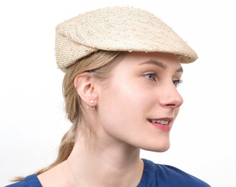 light cap, sun hat, natural fibres/Sisalagave, for women, for men,eco fashion design, handmade, summerlook, timeless, natural colour, Lou