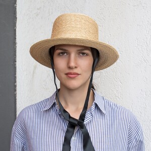 Sombrero fedora para mujer hecho de paja de trigo flexible, con correas removibles.Sombrero hecho a mano a prueba de sol para ciudad, playa y viajes,Jules