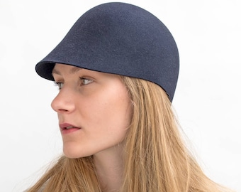 light cap, felt hat, urban, sporty, puristic design, handmade, cap men/women, streetstyle, peaked cap, for all weathers, Londonstyle, Ciel