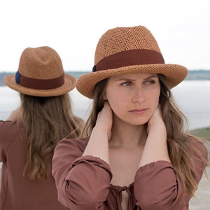 Fedora Women&#39;s /Men&#39;s, summer straw hat sun hat, millinery, stylish, elegant, designer mode,wide brim, handcrafted, fashion, outfit, Palermo