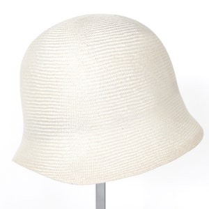 Summer cloche for ladies made of gossamer natural weave. Handmade timeless designer hat in the purist style of the golden twenties. Oryanne image 3