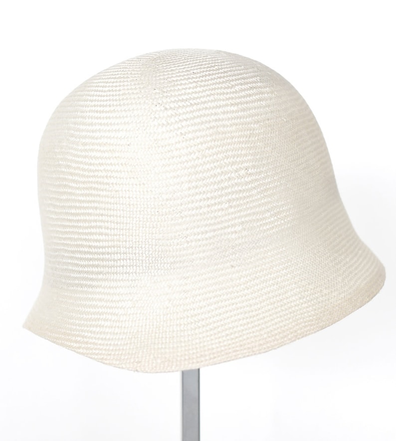 Summer cloche for ladies made of gossamer natural weave. Handmade timeless designer hat in the purist style of the golden twenties. Oryanne image 3