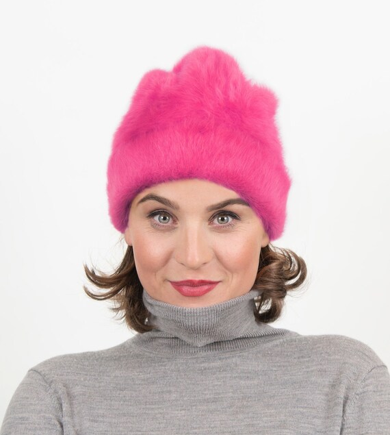 Cozy Winter Beanie Made From Angora in Intense the Warm Hat