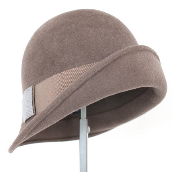 Aimée Women Felt hat, elegant, stylish, exclusive, brown, winter, millinery, handmade, romantic twenties, handcrafted, winter hat, wedding