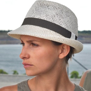 Women's Sommer Strohhut, Sonnenhut, Women's straw Hat, exklusiver Hut, stylisch, elegant, stilvoll Designermode, Hand gearbeitet, Marcello