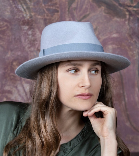 Light Gray Fedora Hat Crushable C-Crown Wool Felt Fedora Hat - Grey – Jaxon & James main image 3