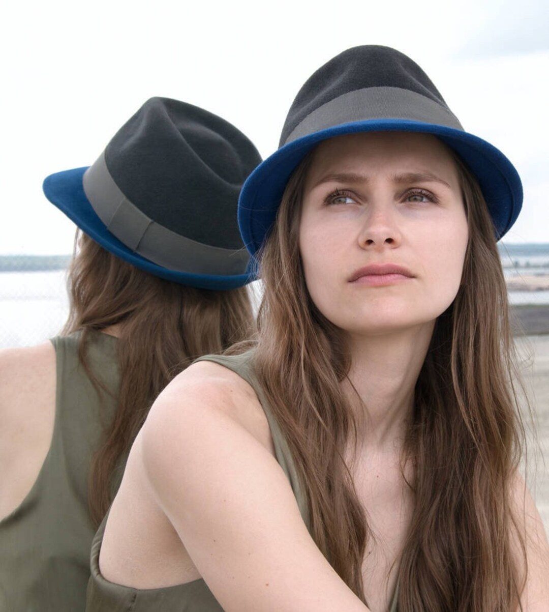 Trilby Hat Fedora Hats Dublin Trilby, Two-tone Felt Hat, For Her