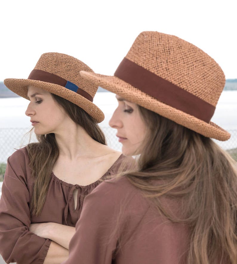 Fedora Women's /Men's, summer straw hat sun hat, millinery, stylish, elegant, designer mode,wide brim, handcrafted, fashion, outfit, Palermo image 4