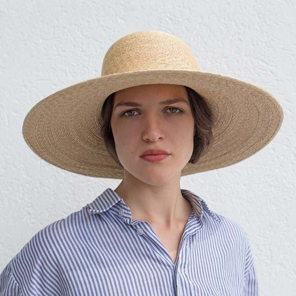 Fedora Women's hat,summer straw hat, sun hat, millinery, stylish, elegant, designer mode, wide brim, handcrafted, fashion,romantic look,Gabo