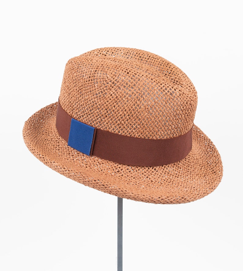 Fedora Women's /Men's, summer straw hat sun hat, millinery, stylish, elegant, designer mode,wide brim, handcrafted, fashion, outfit, Palermo image 3