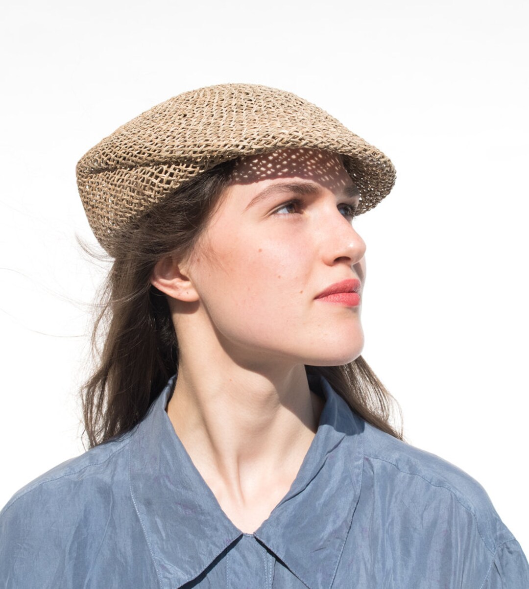 Light Sliding Cap, Sea Grass Hat, Natural Fibres, Puristic Design, for