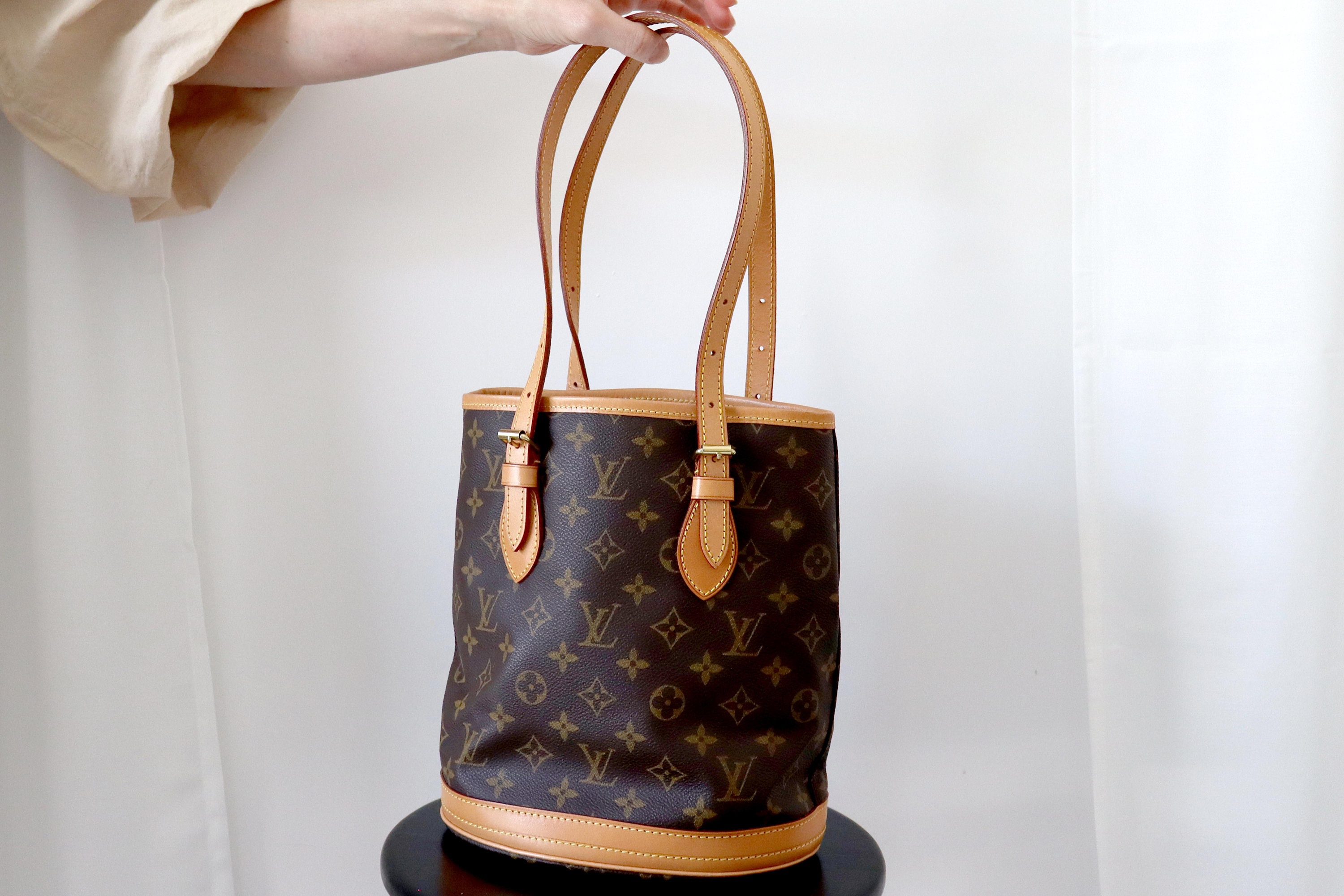 Custom Painted Louis Vuitton Sac Plat Tote Monogram Canvas Vachetta Leather  GM