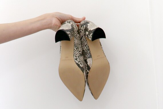 EUC Marc Fisher snake print block heels pointed t… - image 6