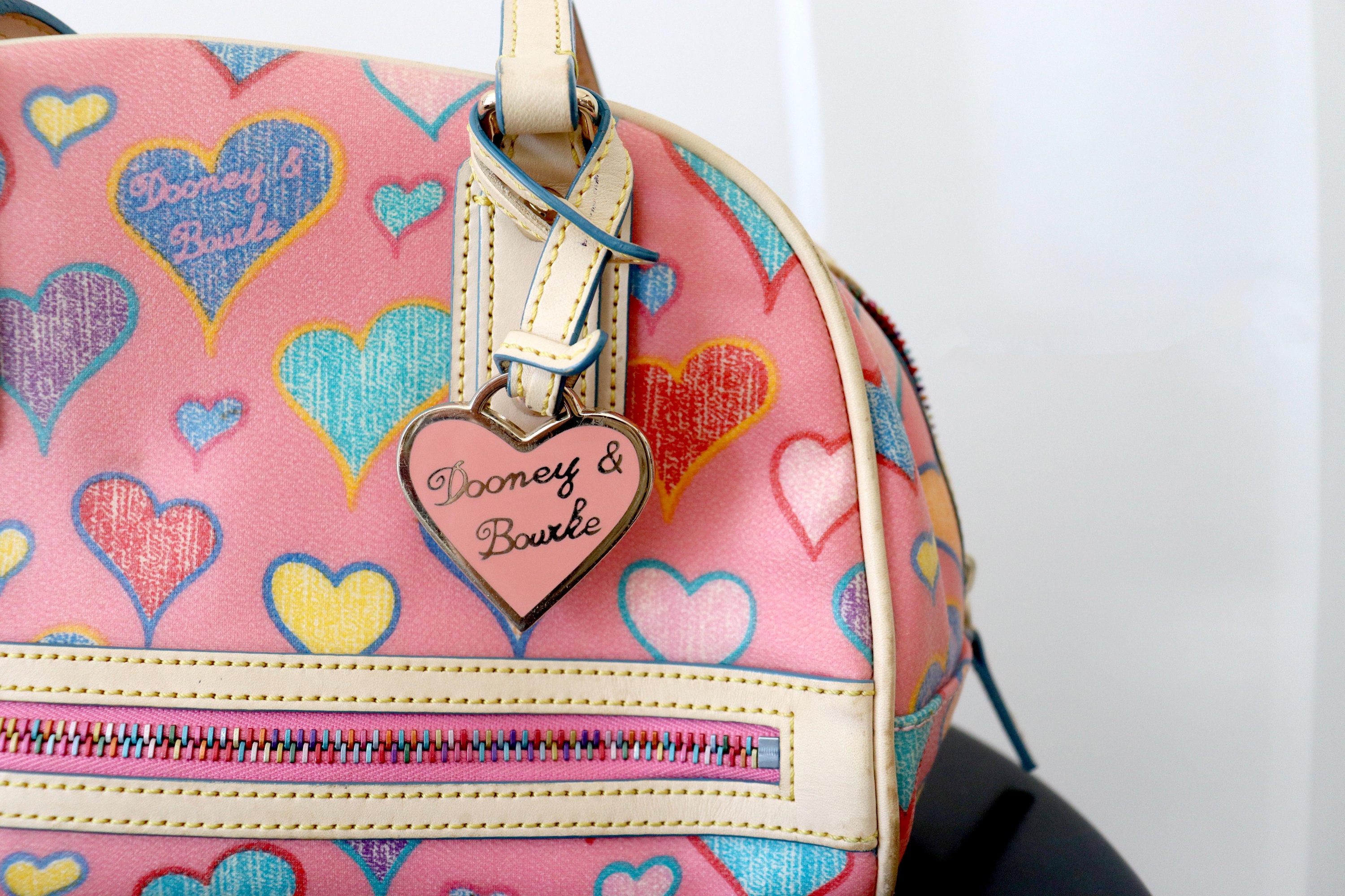 Dooney & Bourke Signature Hearts Satchel in Pink