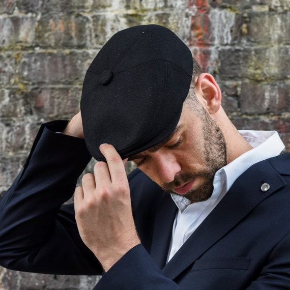 Newsboy Cap for Men Mens Flat Cap Ivy Hat Wool Blend Mens 