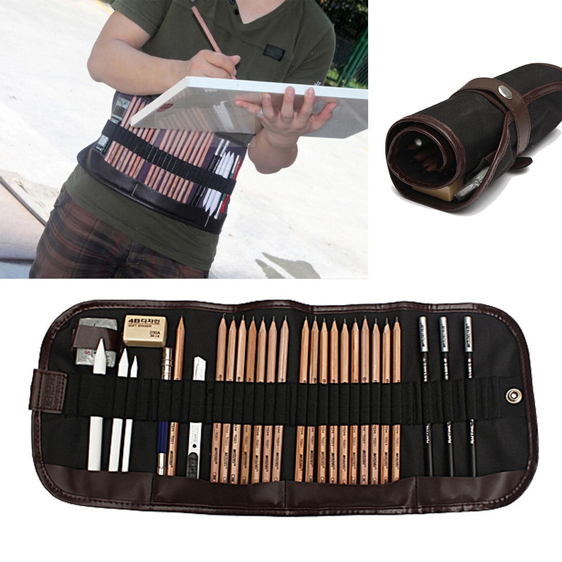 29 Pcs Set Sketch Pencils Charcoal Extender Eraser Paper Pen Etsy