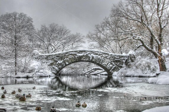 Gapstow Bridge Central Park New York In The Winter Snow Fine Etsy Gapstow Bridge Central Park New York In The Winter Snow Fine Etsy