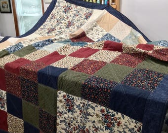Gorgeous Colors- 106" x 104"Handmade Quilt