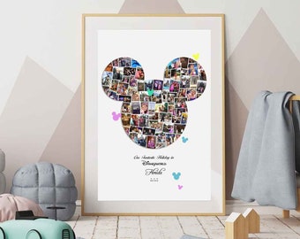Housewarming gift idea for her Disney photo collage gift Mickey mouse photo print personalised gift for couple anniversary present idea