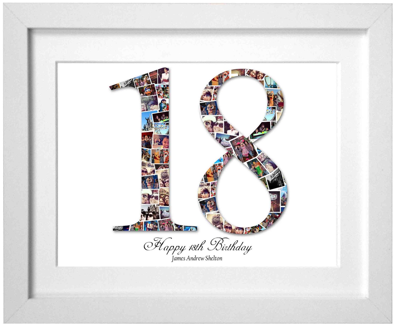 Eighteen 18 Number Photo Collage, 18th Birthday Collage, Special Date ...