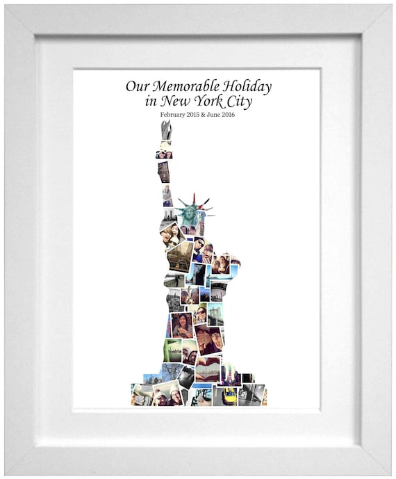 Statue Of Liberty New York Destination Collage Travel Etsy