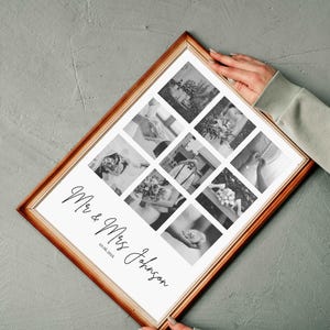 Black & White Wedding day gift idea anniversary gift idea photo gift for her photo collage wedding photo album birthday gift idea for wife