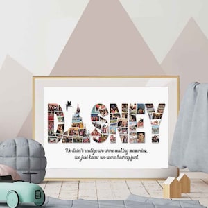 Disney Photo Collage gift for her honeymoon memories in print Mickey photo collage housewarming gift idea for couple personalised gift idea